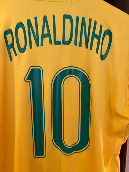 Vintage # 10 Ronaldinho Brazil 2006  WC Soccer Jersey