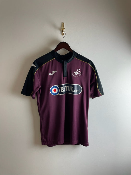 Vintage Swansea FC 2018/19 Third Kit Football T-Shirt Maroon Men‰۪s M