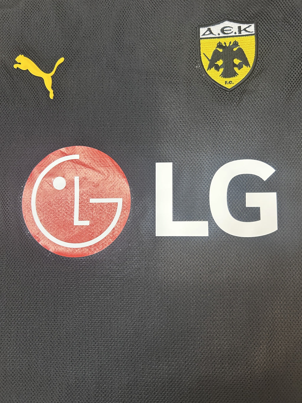 AEK crest and LG sponsor close-up