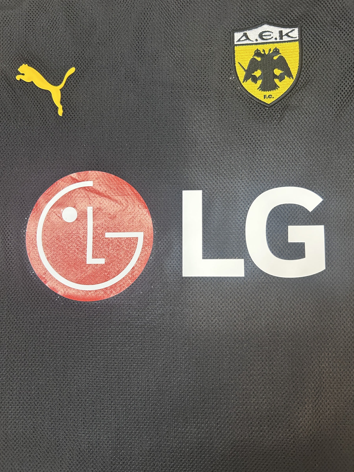 AEK crest and LG sponsor close-up