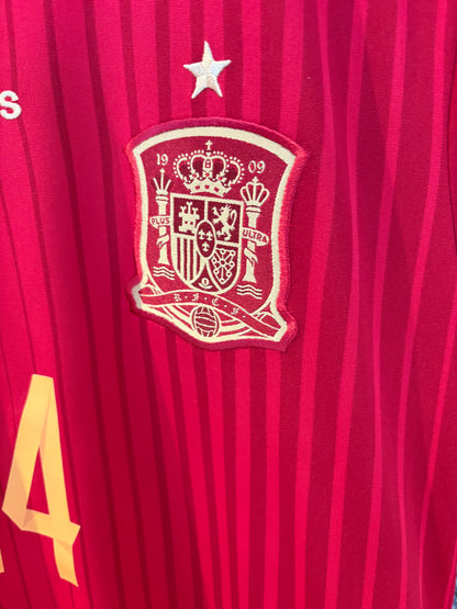 Authentic #14 Alonso Spain 2014/15 Home Football Shirt