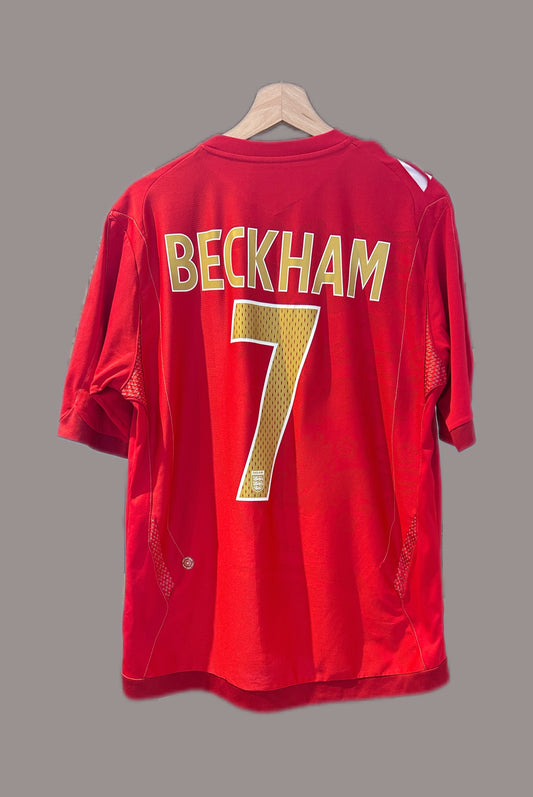 Authentic Beckham #7 England 2006-08 Away Football T-Shirt