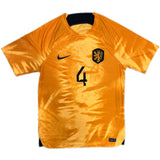 Authentic Virgil #4 Netherlands 2022-23 Home Football