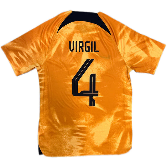 Authentic Virgil #4 Netherlands 2022-23 Home Football