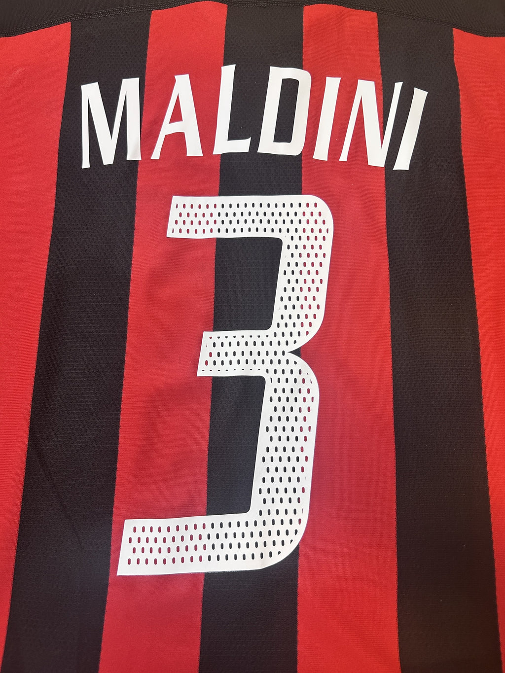 MALDINI 3 name and number close-up