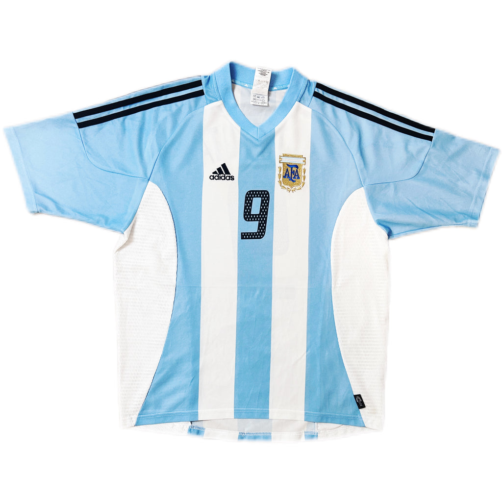Authentique Batistuta #9 Argentine 2002-04 Maillot de foot domicile