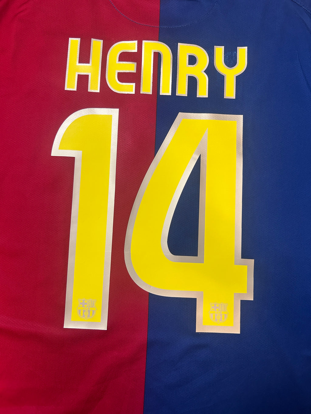 Maillot de foot domicile FC Barcelone 2008-09, authentique Henry n° 14
