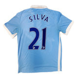 Authentic Silva #21 Manchester City 2015-16 Home Fooball