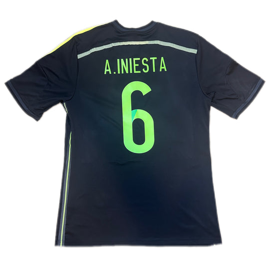 Authentic A.Iniesta #6 Spain 2014 away World Cup Football