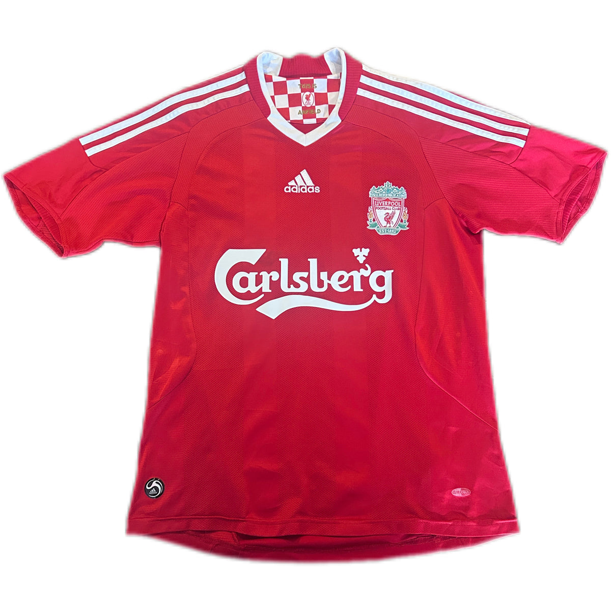 Authentic Gerrard #8 Liverpool 2008-10 Home Football