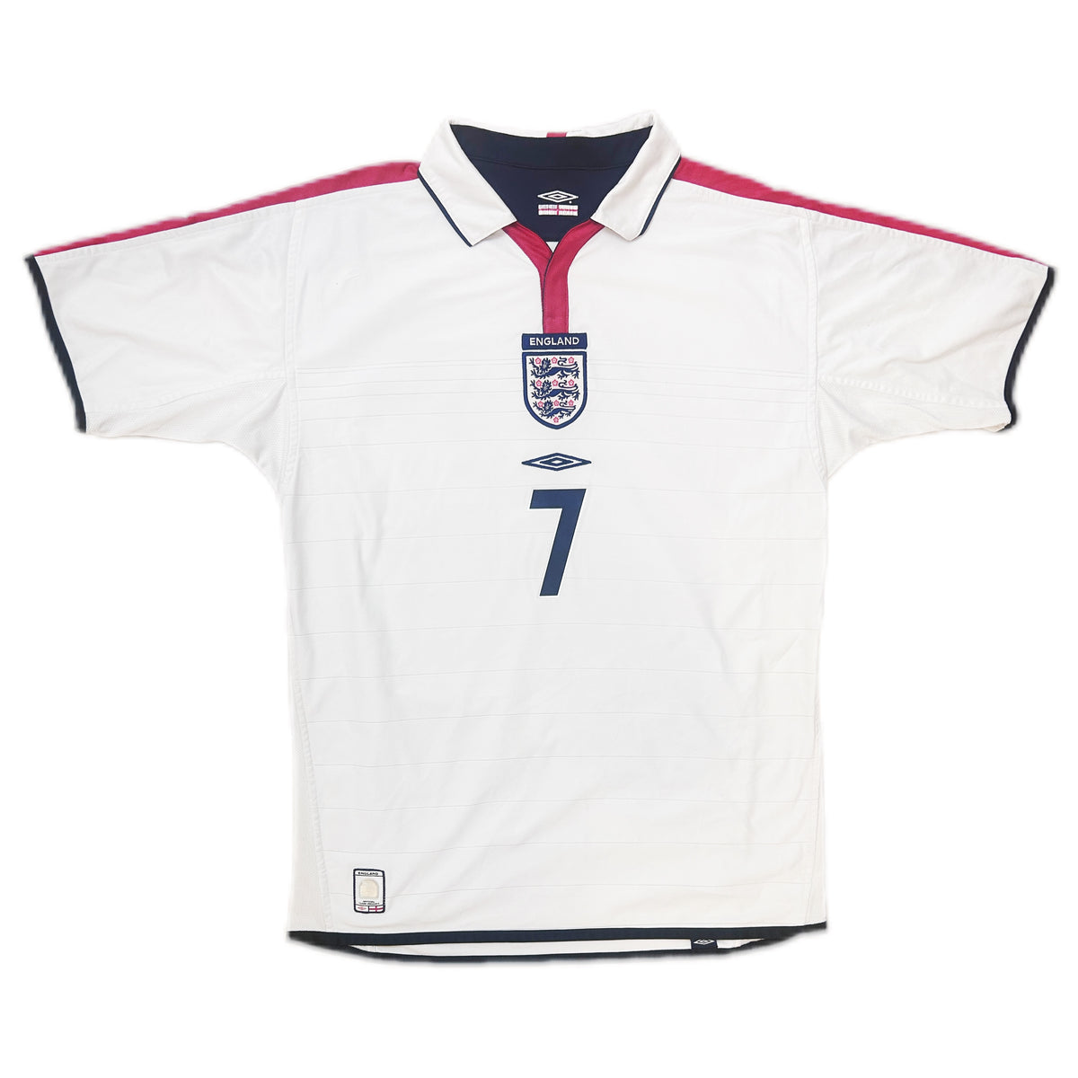 Authentic Beckham #7 England 2003-05 Home Football