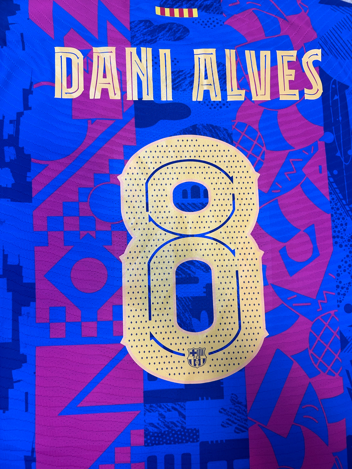 Authentic Dani Alves #8 Barcelona 2021-22 Third Football