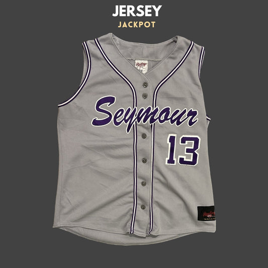 Vintage #13 Seymour Cut Baseball Vest Purple/Gray