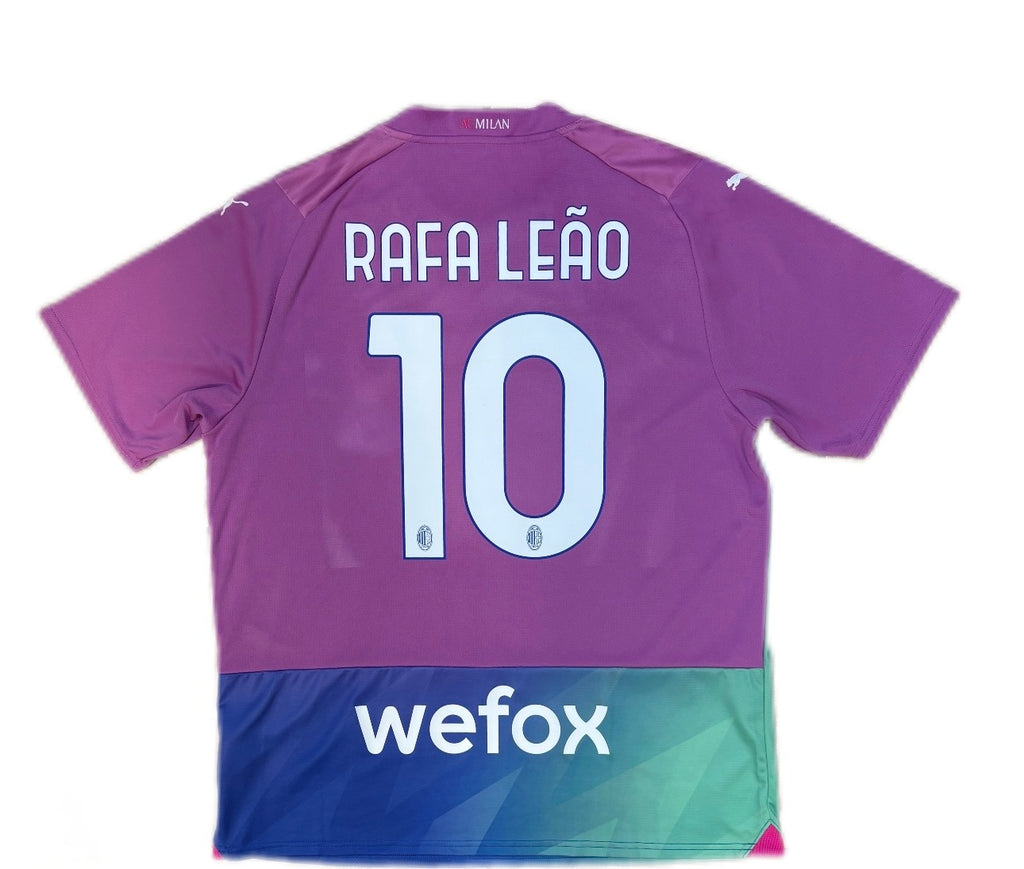 Maillot de football authentique AC Milan Rafa Leão #10 extérieur 2023-24