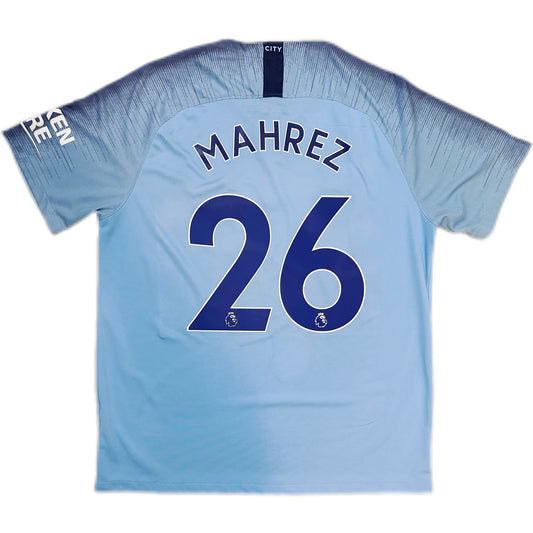Authentic Mahrez #26 Manchester City 2018-19 Home Football
