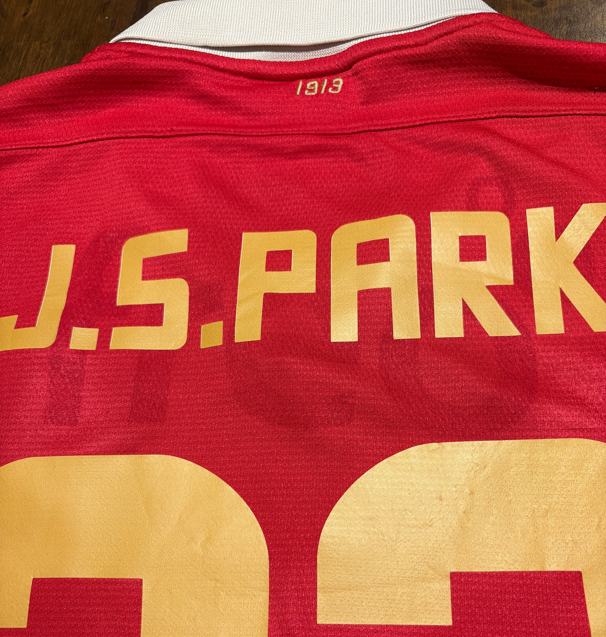 Authentic #33 J.S.Park PSV Eindhoven 2013–2014 centenary home jersey