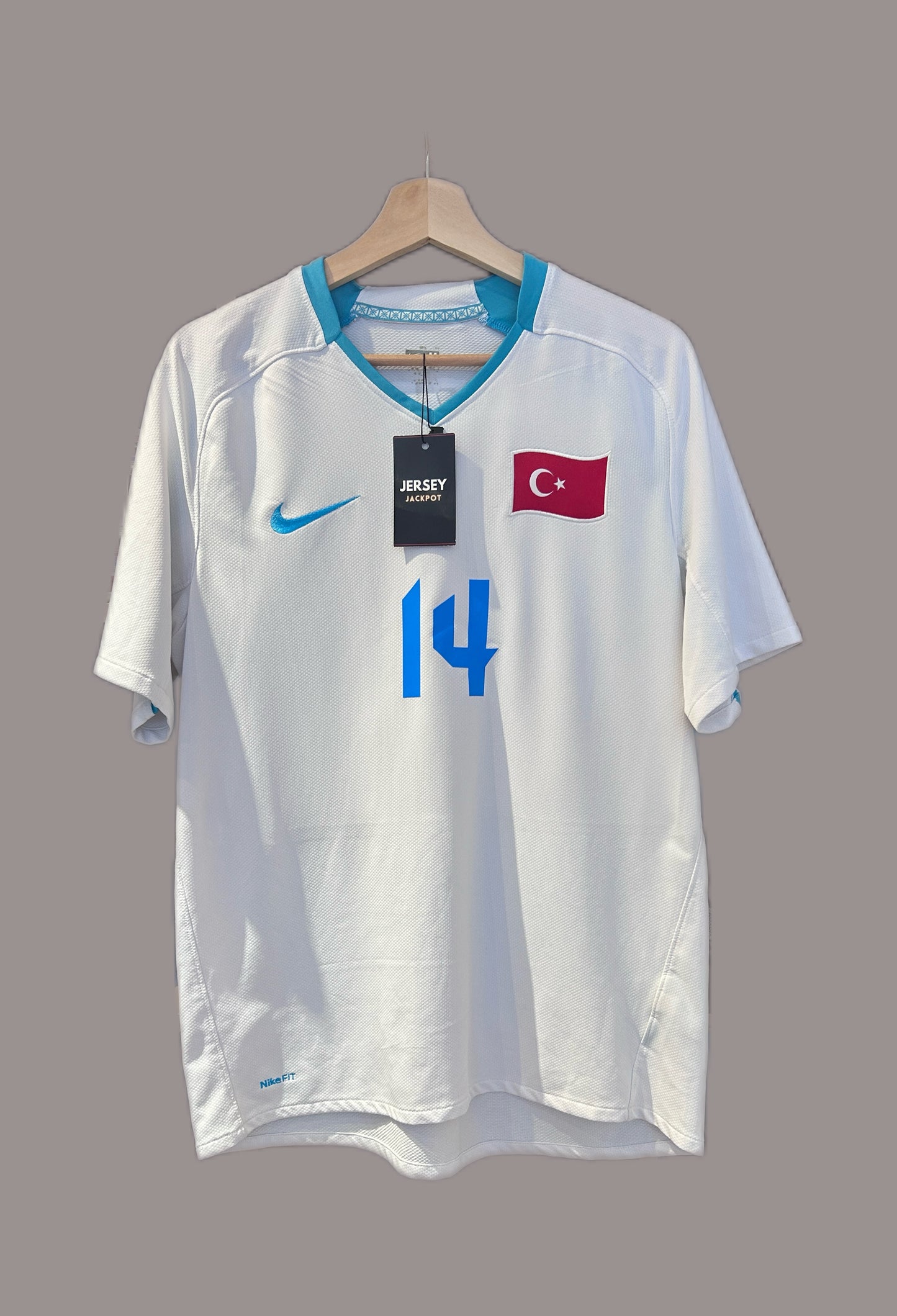 Authentic Arda #14 Turkey 2008/09 Away Football T-Shirt