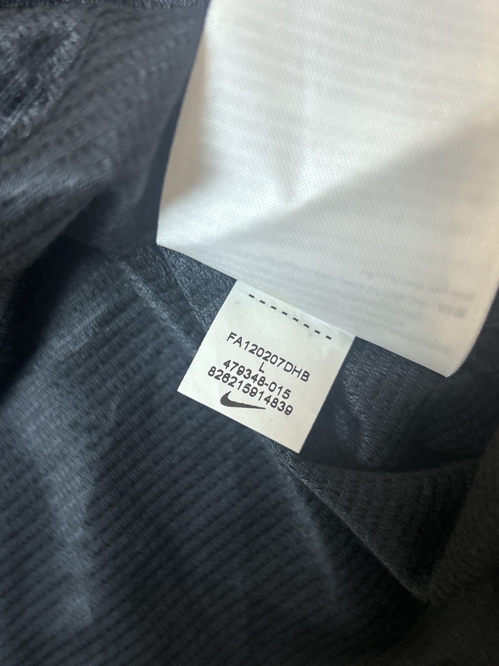 Nike inner tag 478348-015 size L