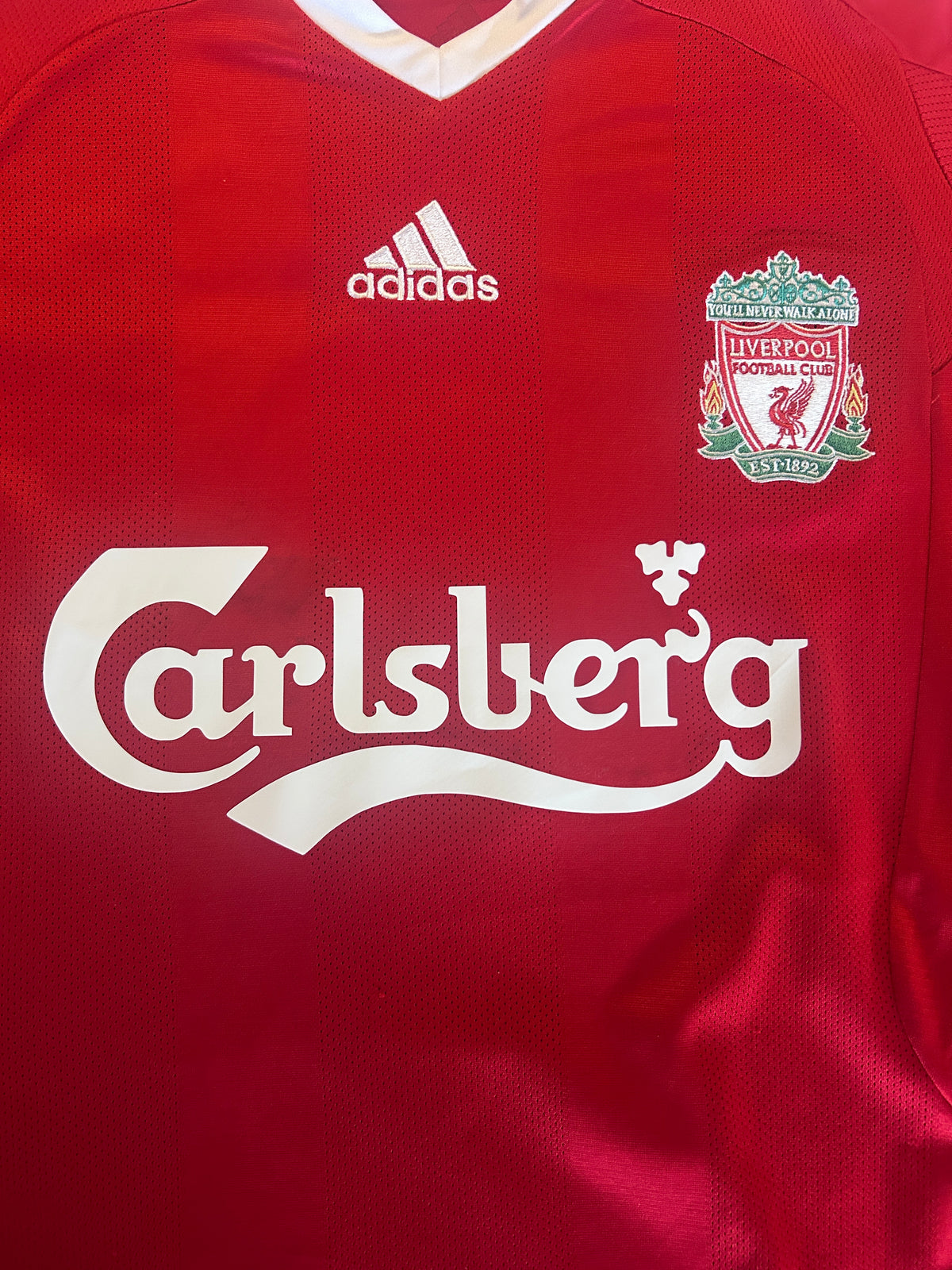 Authentic Gerrard #8 Liverpool 2008-10 Home Football