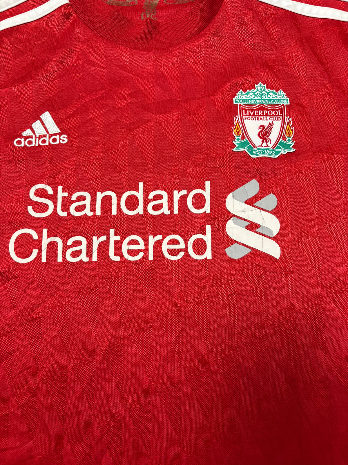 Authentic Gerrard #8 2010-11 Liverpool home Football