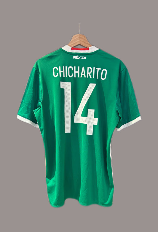 Authentic Chicharito #14 Mexico 2016/17 Home Football T-Shirt