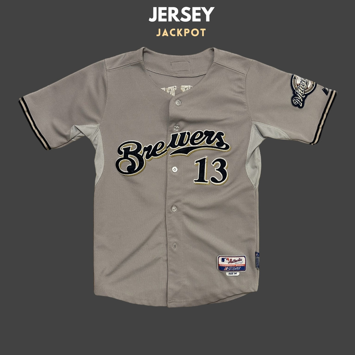 Vintage Greinke Milwaukee Brewers 2018 Grey Baseball Shirt