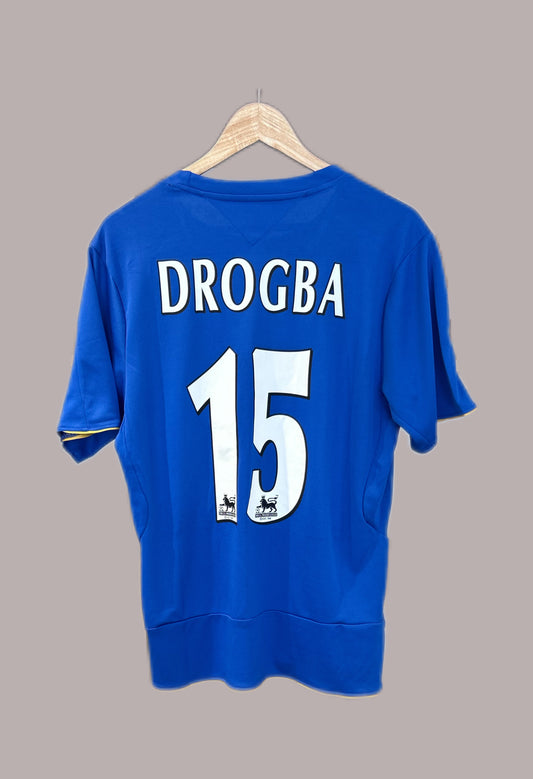 Vintage Drogba #15 Chelsea 2005/06 Home Football T-Shirt