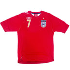 Maillot de football authentique Beckham #7 Angleterre 2006-08