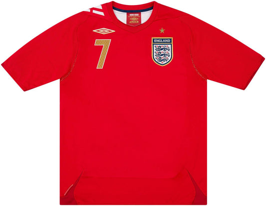 Authentic Beckham #7 2006-08 England Away Football