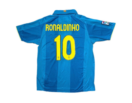Authentic Ronaldinho # 10 Barcelona away 2007-2008 football