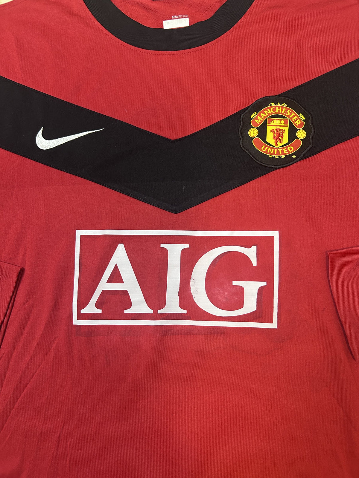 Nike logo, chevron and crest close-up