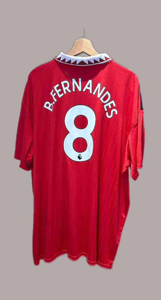 Vintage #8 Bruno Fernandes Adidas Manchester United 2022-23 home jersey.