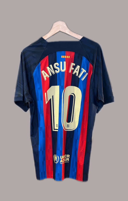 Vintage #10 Ansu Fati Barcelona 2022/23 Home Football Jersey