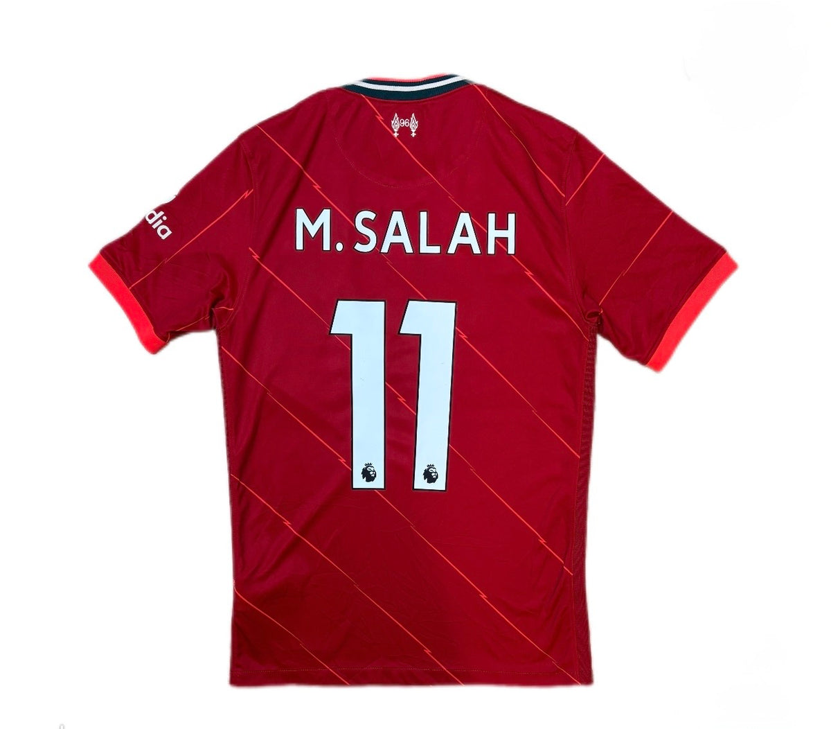 Authentic #11 M. Salah Liverpool 2021-22 Home Football