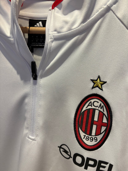 Vintage AC Milan 2005-06 white quarter zip training sweatshirt shirt.