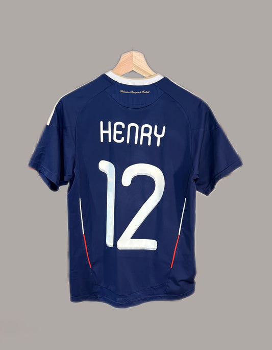 Vintage #12 Thierry Henry France 2010 WC Home Soccer Jersey Adidas