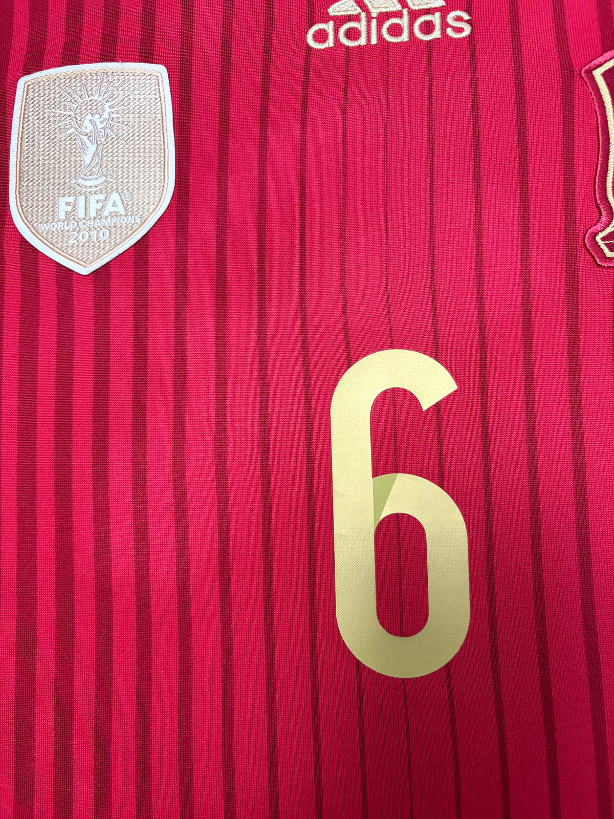 Authentic A.Aniesta #6 Spain 2014 World Cup home Football