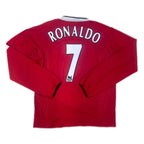 Maillot de football domicile authentique de Ronaldo #7 Manchester United 2004-06