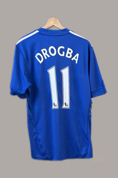Vintage #11 Drogba Adidas Chelsea F.C. 2009/10 home football shirt