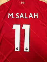 Authentic #11 M. Salah Liverpool 2021-22 Home Football