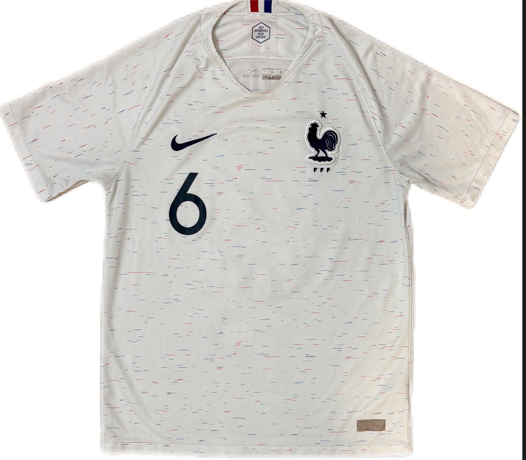 Maillot de foot extérieur France 2018 authentique #6 Pogba