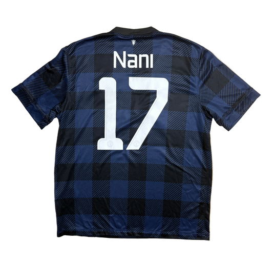 Authentic #17 Nani Manchester United 2013-2014 away Football