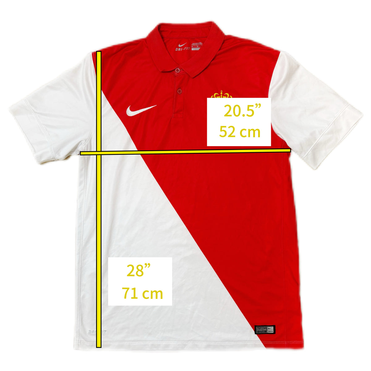 Authentic Bernardo #15 AS Monaco 2014-15 Home Football