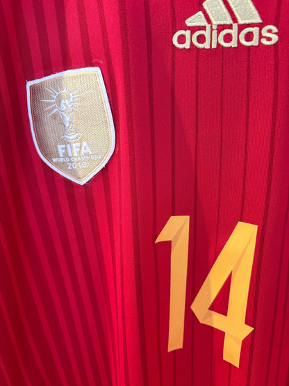 Authentic #14 Alonso Spain 2014/15 Home Football Shirt