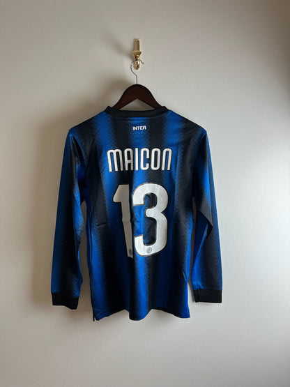 Vintage #13 Maicon Inter Milan 2010/11 Home Football Long Sleeve Shirt