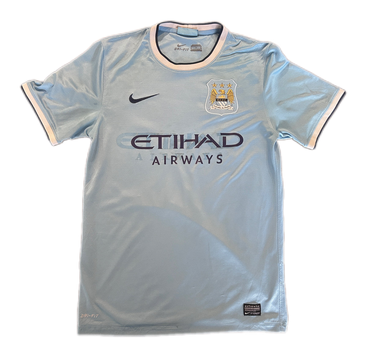 Authentic Toure Yaya #42 Manchester City 2013-14 Home Football