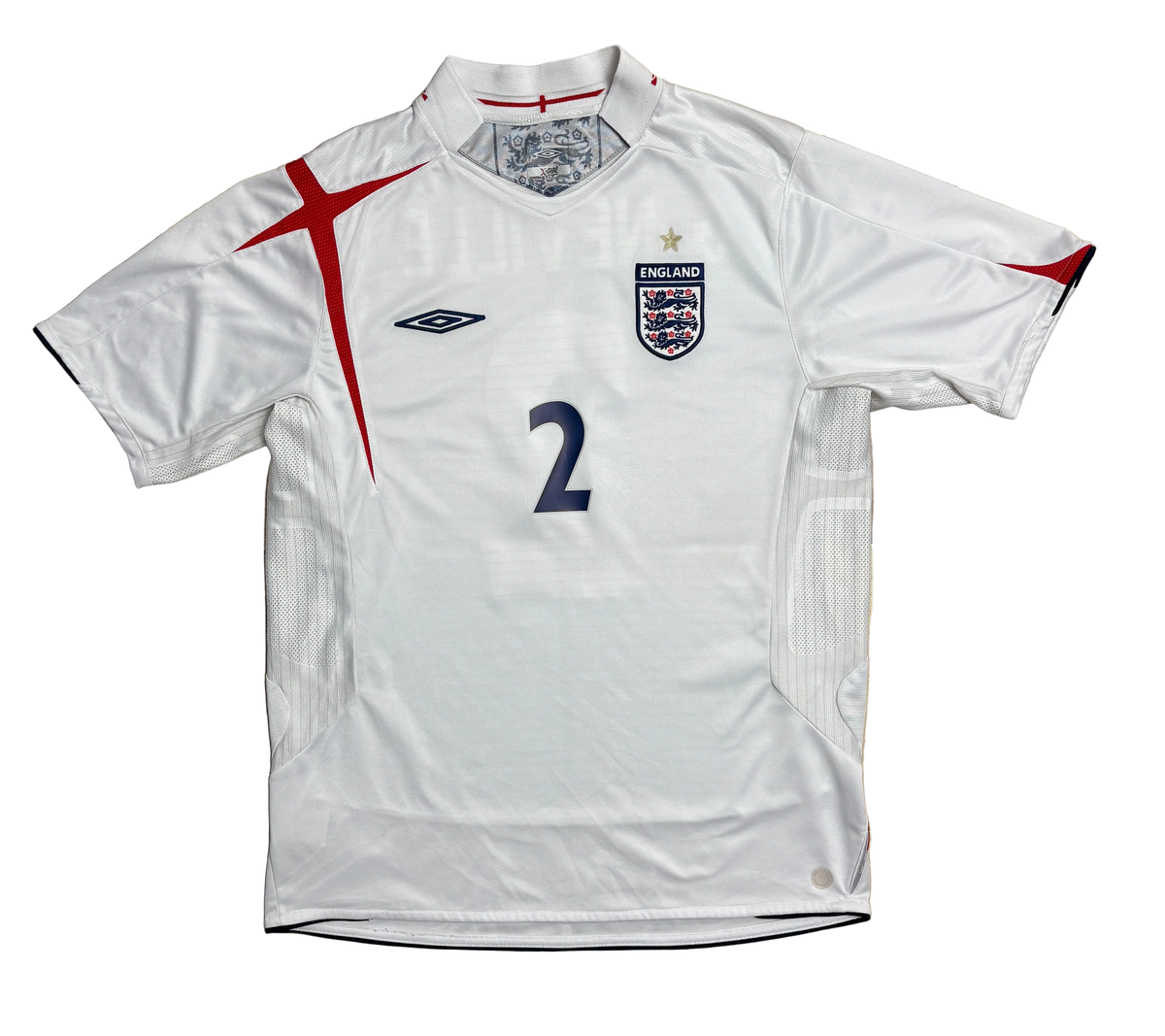 Authentic G.Neville #2 England 2005-07 home football