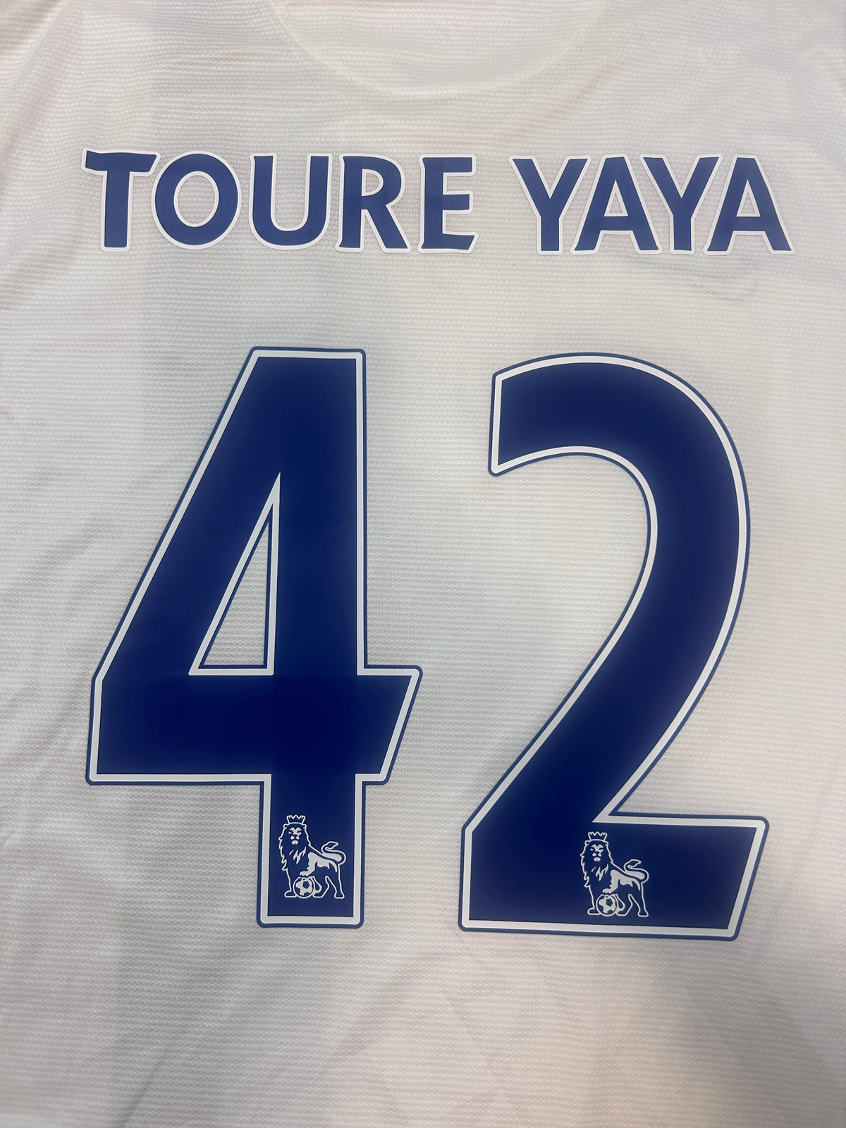 Authentic Toure Yaya #42 Manchester City 2013-14 Third Football