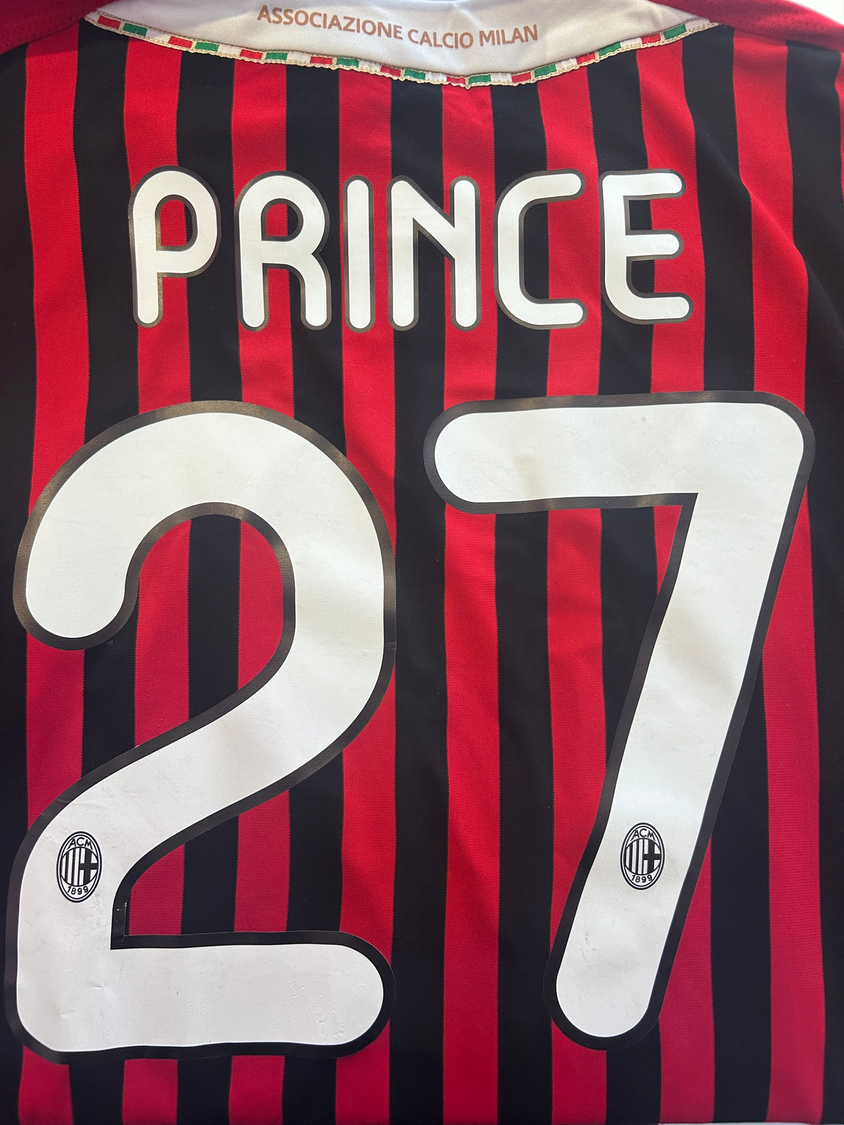 Authentic Prince #27 AC Milan 2011-12 Home Football Shirt