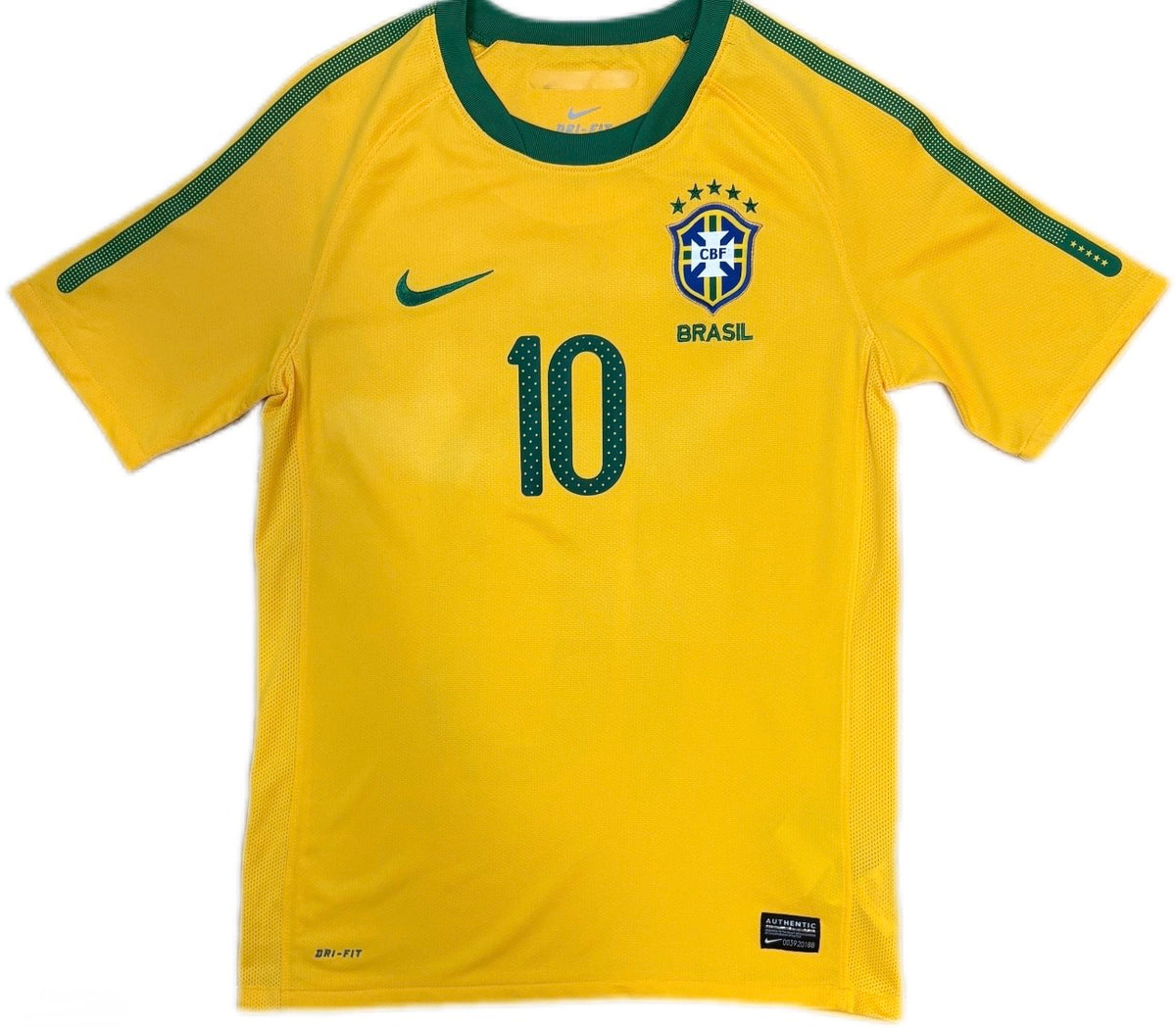 Authentic Ronaldinho #10 Brazil 2010-11 Home football